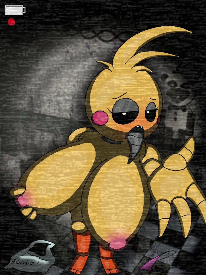 animatronic big_breasts chica_(fnaf) female_only five_nights_at_freddy's robot tagme tongue toy_chica_(fnaf) videojustin1999