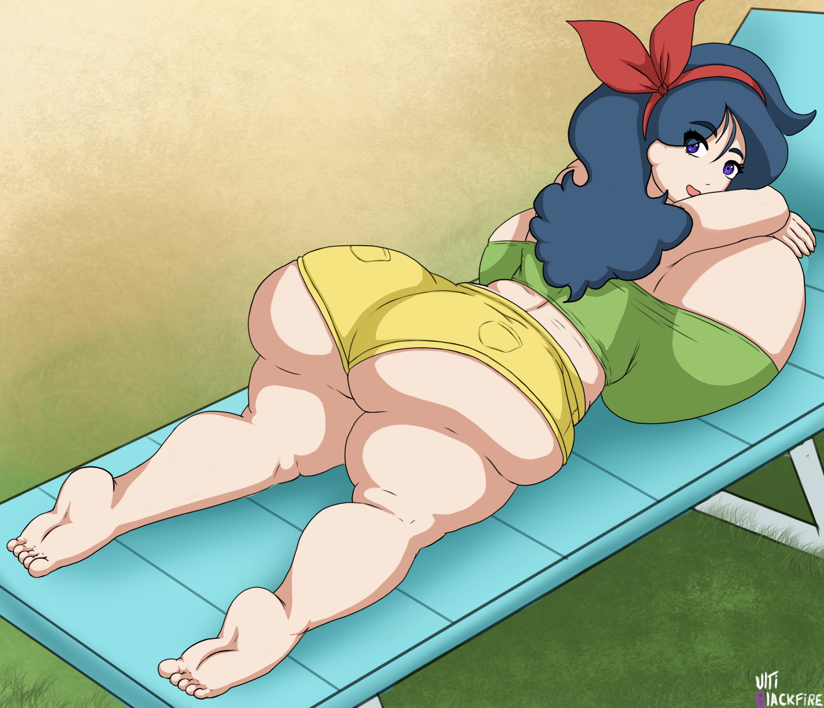 1girls, ass, big ass, big breasts, big butt, breasts, bubble ass, bubble butt, dragon ball, female, female only, good launch, huge ass, huge breasts, huge butt, launch, shortstack, solo, thick ass, ultiblackfire