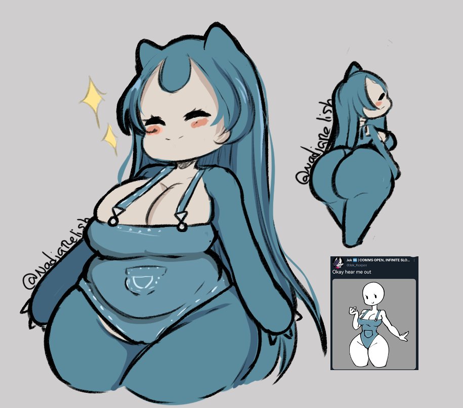 anthro anthrofied ass big_ass big_breasts blush breasts bubble_butt cleavage closed_eyes female fur furry furry_only huge_ass nadja_relish nintendo pokémon_(species) pokemon shortstack snorlax tagme thick_thighs wide_hips