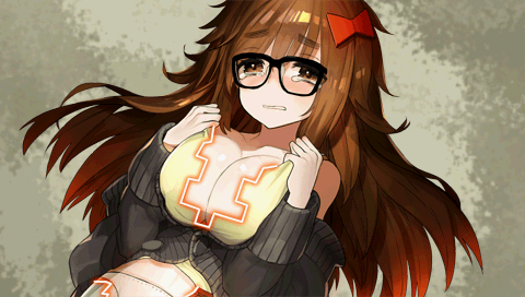 big_breasts bow brown_eyes brown_hair chubby chubby_female fate/extra fate/grand_order fate_(series) glasses jinako_carigiri long_hair looking_at_viewer official_art tagme tears torn_clothes