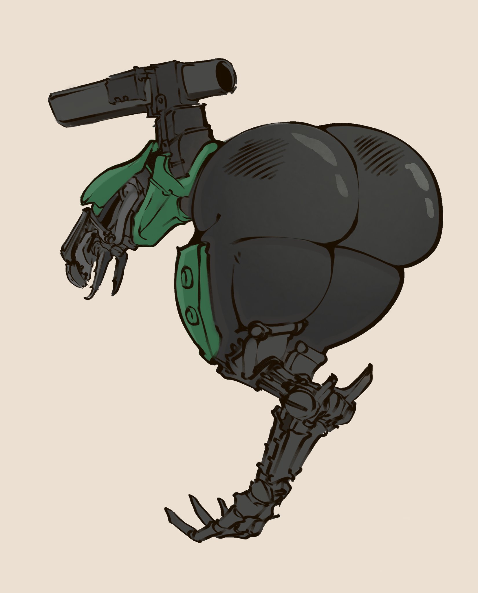 ass, big ass, bubble ass, bubble butt, casloafy, huge ass, moa (warframe), robot, simple background, tagme, warframe