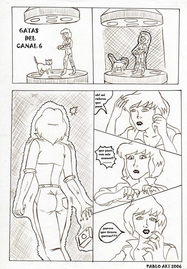 april_o'neil april_o'neil_(mutant) april_o'neil_(tmnt_1987) comic feline female hair irma_langinstein monochrome spanish_text teenage_mutant_ninja_turtles text tmnt_1987 transformation translated