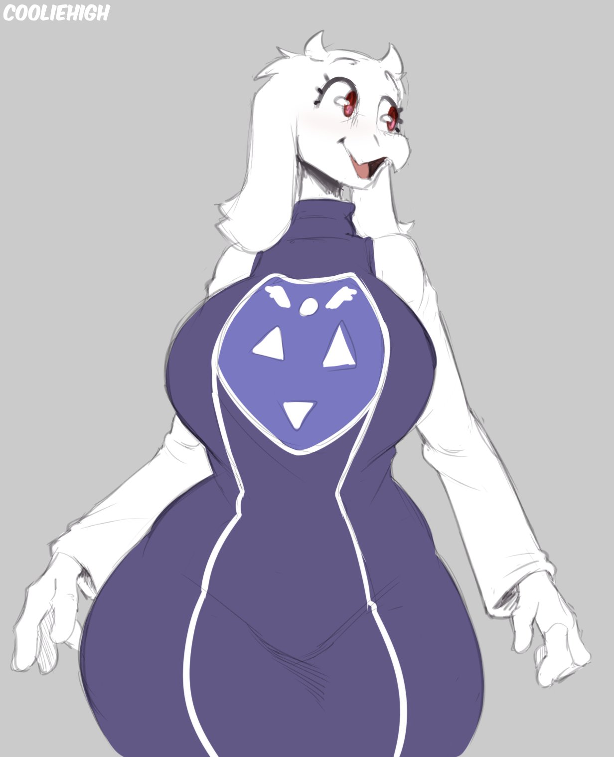 2022 7n7o anthro artist_name big_breasts bovid bovid_humanoid breasts clothed clothed_female cooliehigh eyebrows eyelashes female female_only furry furry_female furry_only goat goat_humanoid goat_mom mammal mammal_humanoid milf no_humans open_mouth red_eyes solo solo_female standing thick_thighs tongue toriel undertale undertale_(series) white_body white_sclera