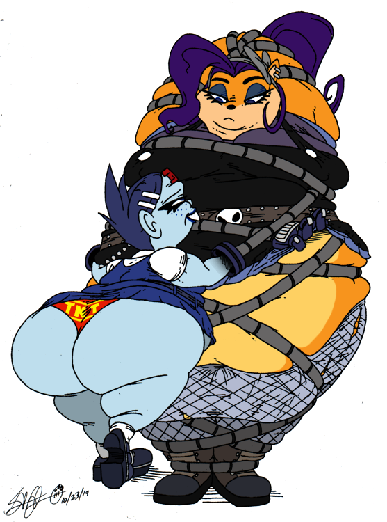 2girls activision bandicoot big_ass big_breasts coco_bandicoot crash_(series) cyborg_girl fat_ass fat_woman goth goth_girl gothic huge_ass huge_breasts human lesbian marsupial multiple_girls nina_cortex panties robotic_hands xanderdwulfe