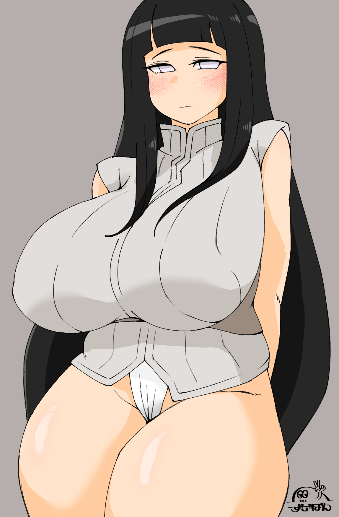 1girls, big breasts, black hair, breasts, eye contact, female, female focus, female only, fundoshi, huge breasts, hyuuga hinata, looking at viewer, naruto, naruto (series), naruto shippuden, silver eyes, solo, solo female, suna ponz, thick thighs, wide hips