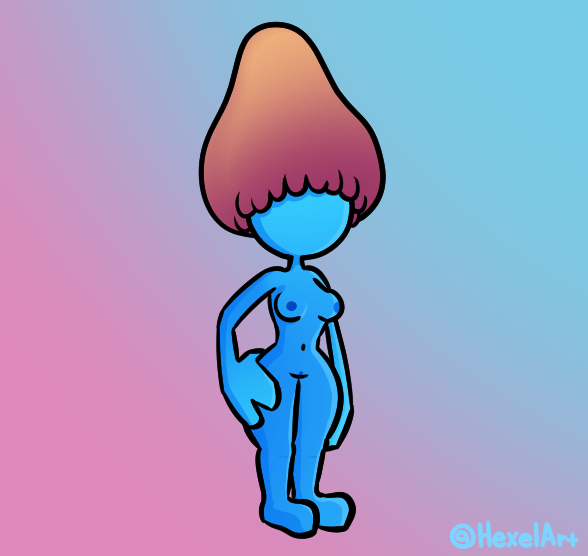 2023 hexelart mushroom_girl nude_female psilosybil solo_female sybil_(psilosybil)