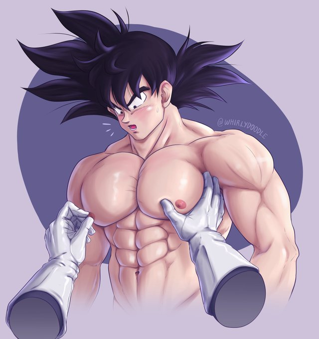 bara disembodied_hand disembodied_hands dragon_ball dragon_ball_super gay glove gloves goku grabbing groping groping_chest male male_only muscles muscular muscular_male nipple_pinch nipple_play nipple_tweak nipples pecs pectorals pov son_goku vegeta whirlydoodle yaoi