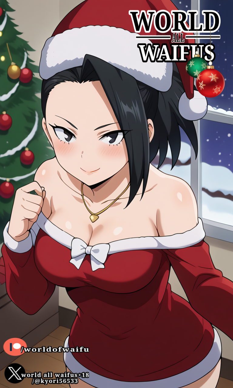 ai_generated boku_no_hero_academia momo_yaoyorozu my_hero_academia santa_bikini santa_costume santa_hat