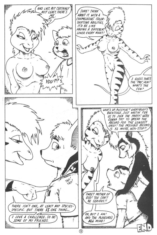 anthro anthro_only black_and_white breasts comic desiree_(jmh) feline female fur furry james_m_hardiman lori male monochrome nude skunk tom ups_and_downs