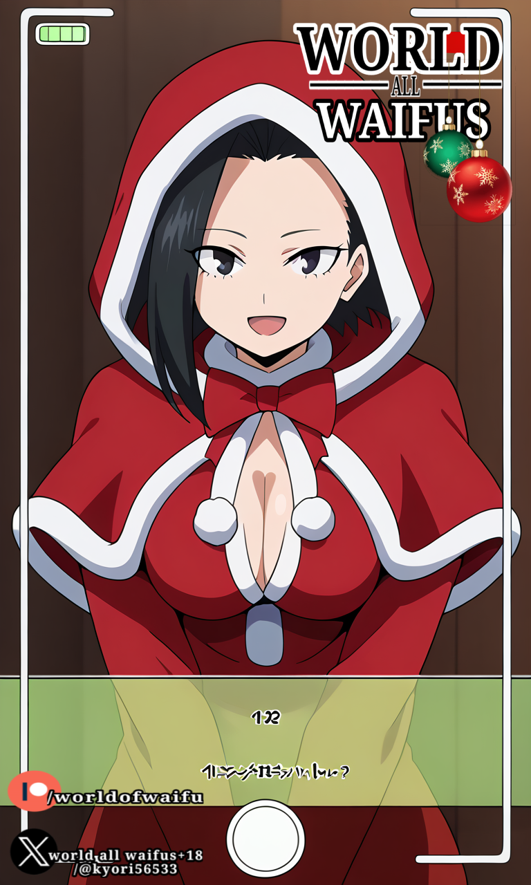 ai_generated boku_no_hero_academia momo_yaoyorozu my_hero_academia santa_bikini santa_costume santa_hat