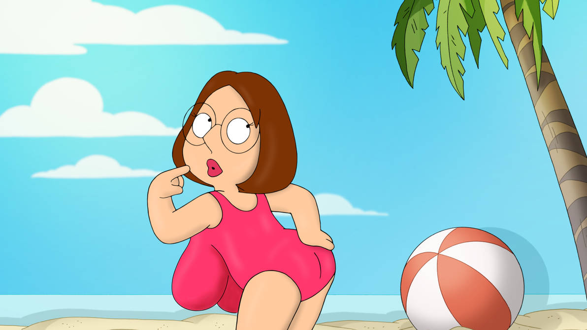 ass beach big_breasts family_guy fatandboobies meg_griffin sideboob swimsuit