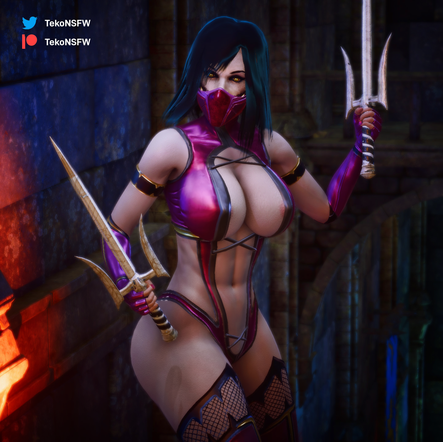 1girls, 3d, abs, ass, big ass, breasts, bubble ass, bubble butt, covered erect nipples, covered nipples, erect nipples, female, huge breasts, large breasts, mask, mileena, mileena (mk9), mortal kombat, mortal kombat (2011), muscle tone, muscles, muscular, muscular arms, muscular ass, muscular back, muscular female, muscular legs, muscular thighs, nipples, six pack, tekonsfw, toned, toned female
