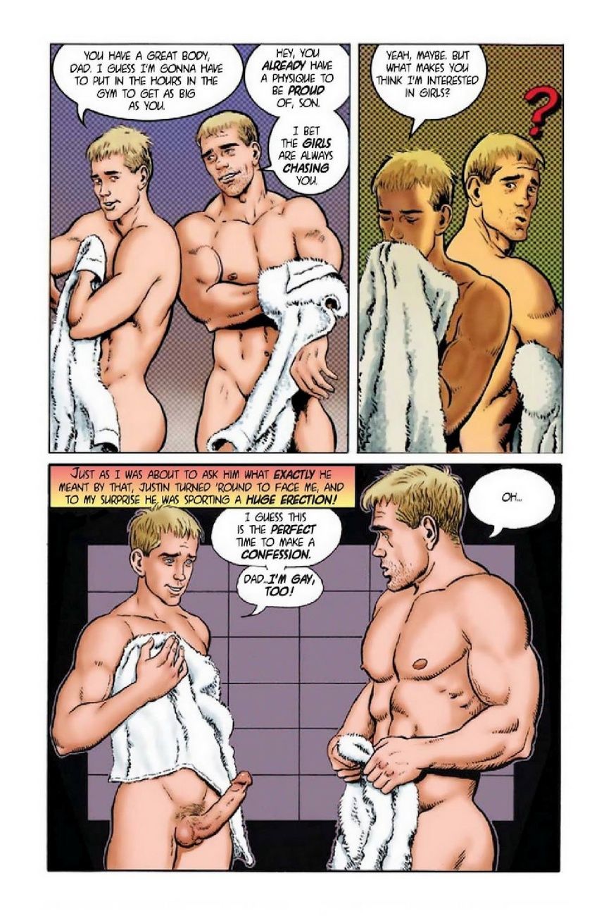 ? boner caucasian caucasian_male circumcised comic dialogue dilf erect_penis handjobs_magazine hard_on jack_maguire josman josman_comics justin_maguire male male_only muscles muscular muscular_male teen_boy towel