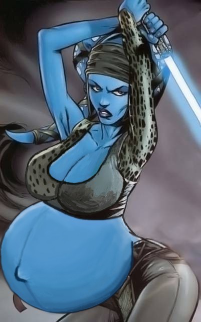 1girls aayla_secura accurate_art_style alien alien_girl angry arm_up arms_up background belly big_belly big_breasts blue_lightsaber blue_skin breasts cleavage clothed crop_top edit eyes female female_only fight headgear holding_object holding_sword holding_weapon jtng23 lightsaber loincloth melee_weapon official_art open_eyes pants parted_lips pregnant pregnant_alien science_fiction screencap screenshot_edit simple_background single_sleeve solo standing star_wars sword teeth tentacle tentacle_hair twi'lek weapon