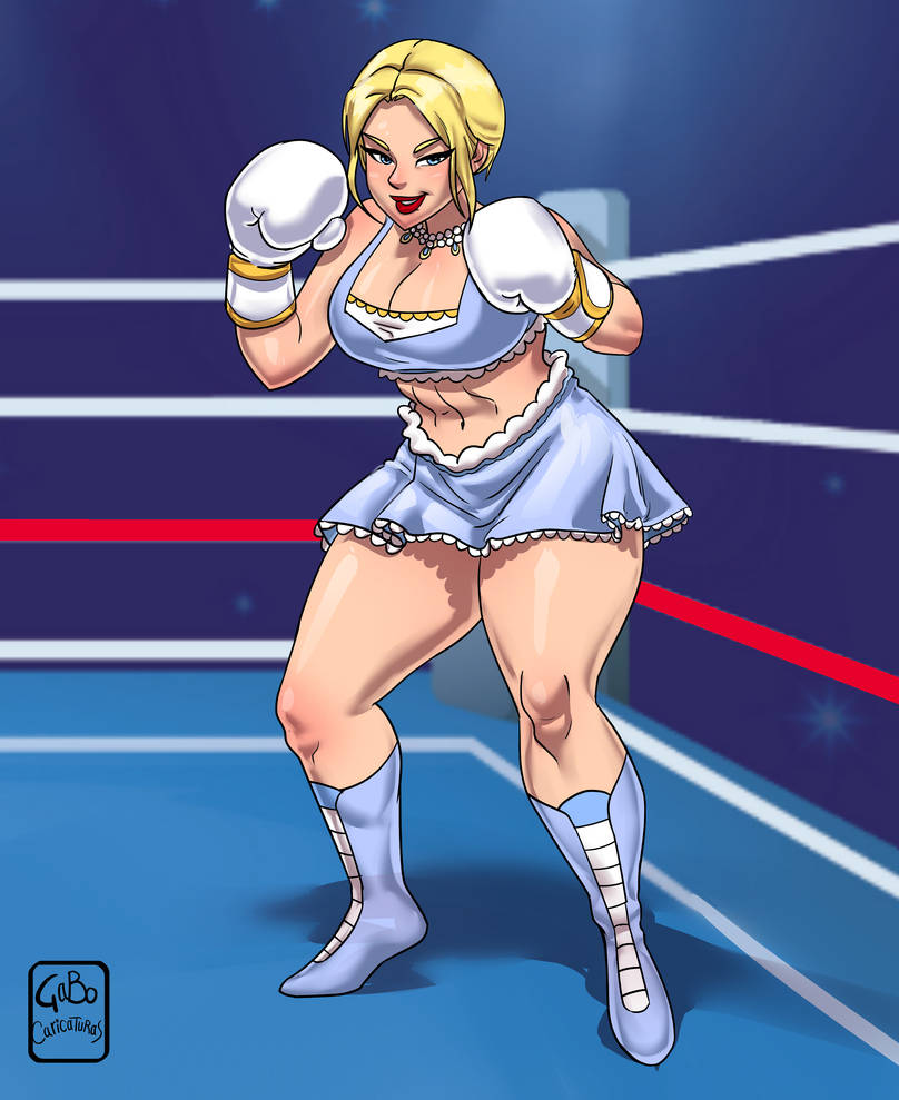 1girls alternate_version_available artist_name athletic athletic_female blonde_hair boxer boxing boxing_gloves boxing_ring boxing_stance cleavage commission eyebrows eyelashes eyes female female_focus fighter fit fit_female francesca_laurent gabocaricaturas gloves hair hips human kinzie's_knockouts legs light-skinned_female light_skin lips lipstick necklace original original_character red_lipstick shoes skirt thick_legs thick_thighs thighs toned toned_female voluptuous watermark white_boxing_gloves white_gloves wide_hips