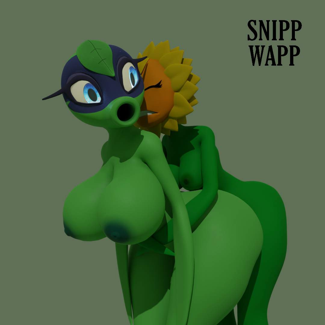 :>=, 1futa, 3d, areolae, blender, breasts, female, from behind position, futa on female, futa with female, futanari, green body, green shadow (pvz), hugging from behind, intersex, large breasts, looking back, nipples, nude, nude female, nude futa, peashooter (pvz), plant girl, plantie, plantie on plantie, plants vs zombies, plants vs zombies: heroes, sex, simple background, small breasts, snippwapp, solar flare (pvz), standing sex