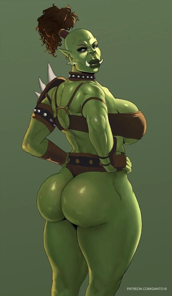 ass, breasts, eyelashes, female, female orc, ganto18, huge ass, huge breasts, orc, orc female, third-party edit