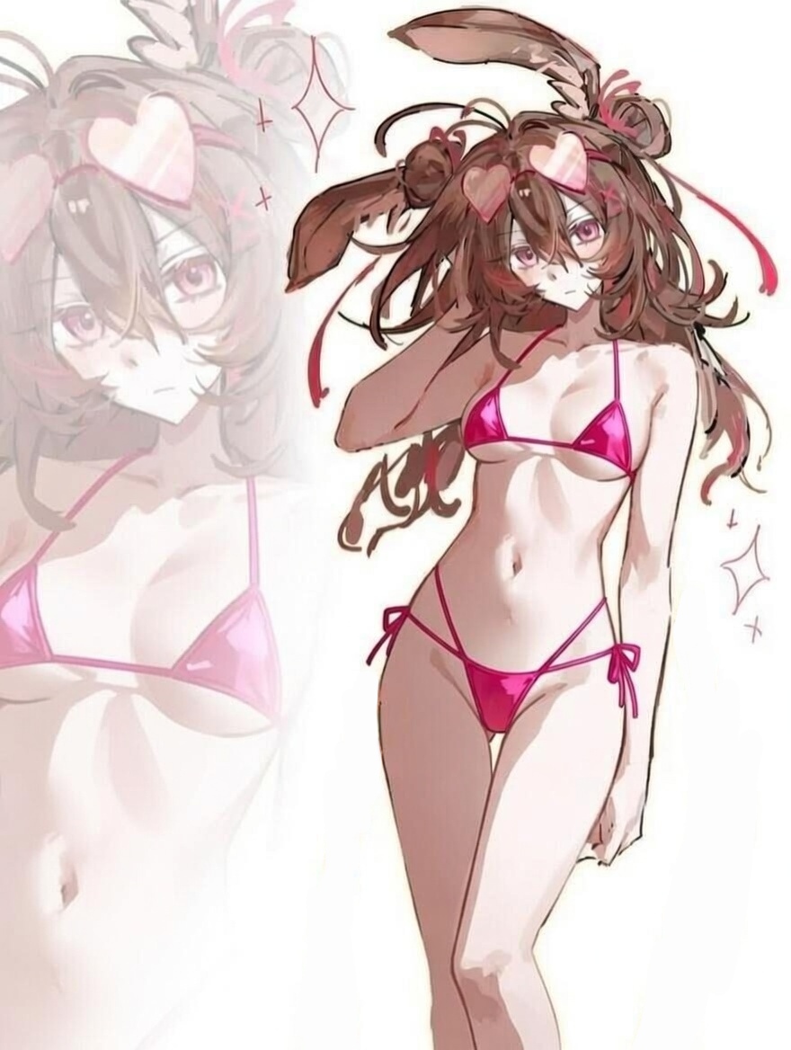 1girl, 2026, 2d, bikini, brown hair, edit, female, human, jumperwho, lifesteal smp, low res, low resolution, mcyt, micro bikini, minecraft, minecraft youtubers, pink eyes, slim, slime girl, solo, twitch, twitch streamer, twitch.tv, twitter, twitter username, unstable universe, youtube, youtuber, youtubers