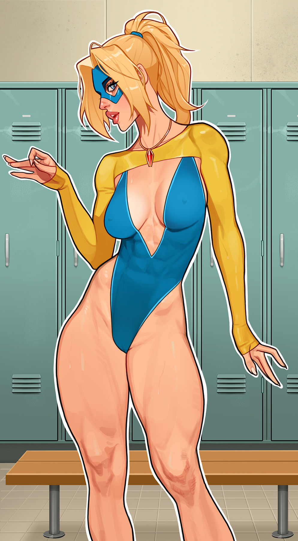 1girls, adhoc studio, big ass, big breasts, big thighs, blonde blazer, breasts, curvaceous, curvy, curvy figure, digital media (artwork), dispatch (game), female, hips, huge ass, huge breasts, huge thighs, large ass, large breasts, large thighs, legs, light skin, light-skinned female, mandy (dispatch), mature, mature female, minko, slim waist, thick, thick hips, thick legs, thick thighs, thighs, voluptuous, waist, wide hips