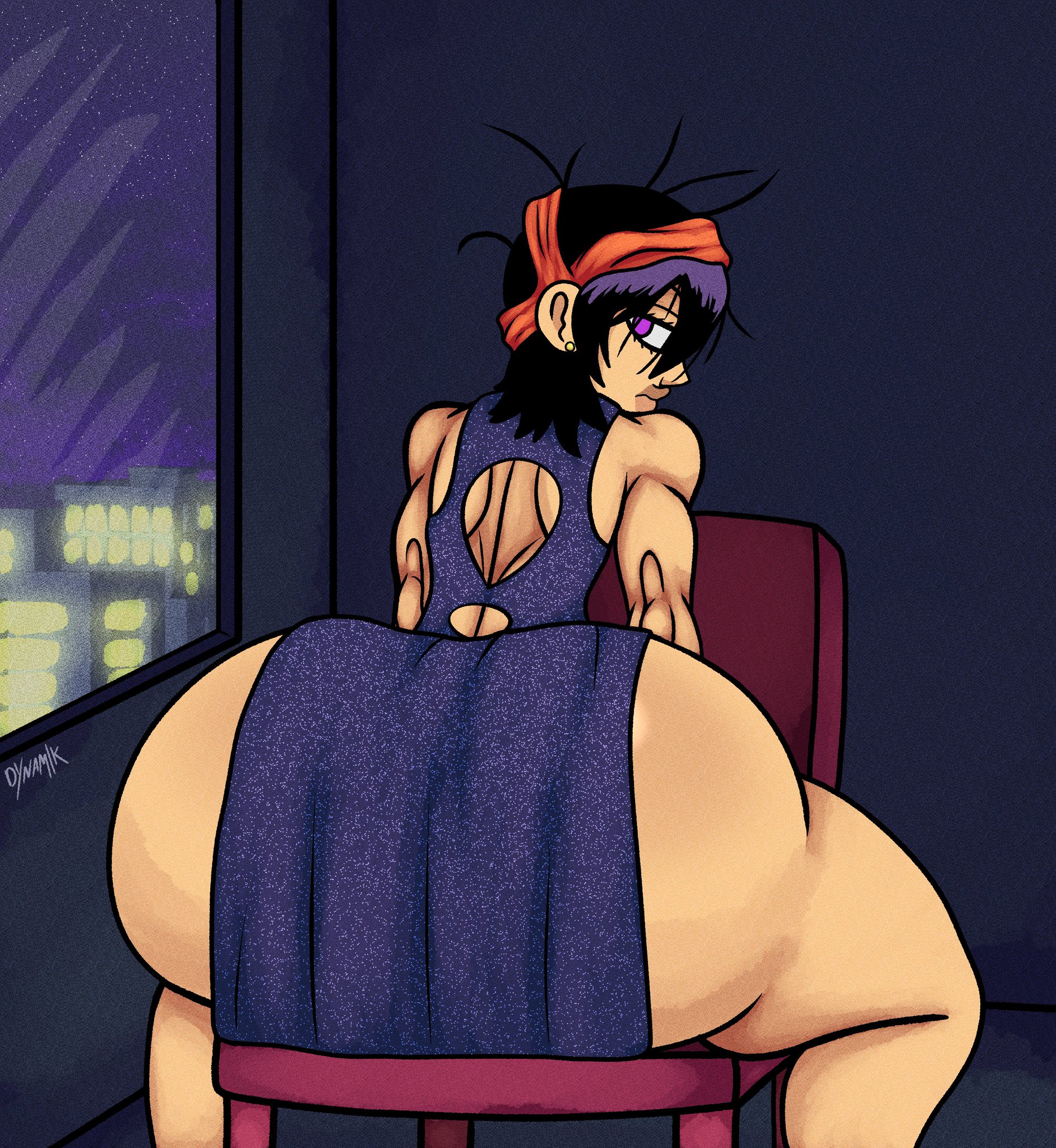 1boy, ass, balls, big ass, big butt, bubble ass, bubble butt, dress, dynamik808, femboy, girly, huge ass, huge butt, jojo's bizarre adventure, male, male only, narancia ghirga, solo male, thick ass, vento aureo