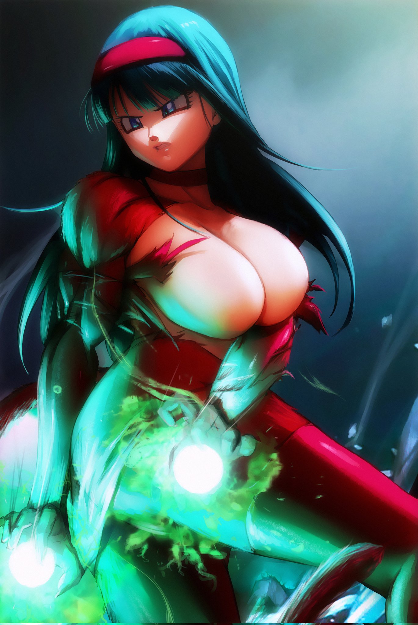 1girls, aged up, blue eyes, blue hair, bra (dragon ball), bra briefs, breasts, dragon ball, dragon ball gt, dragon ball z, elitenappa, female, female only, female saiyan, hi res, large breasts, saiyan, solo, super saiyan 4