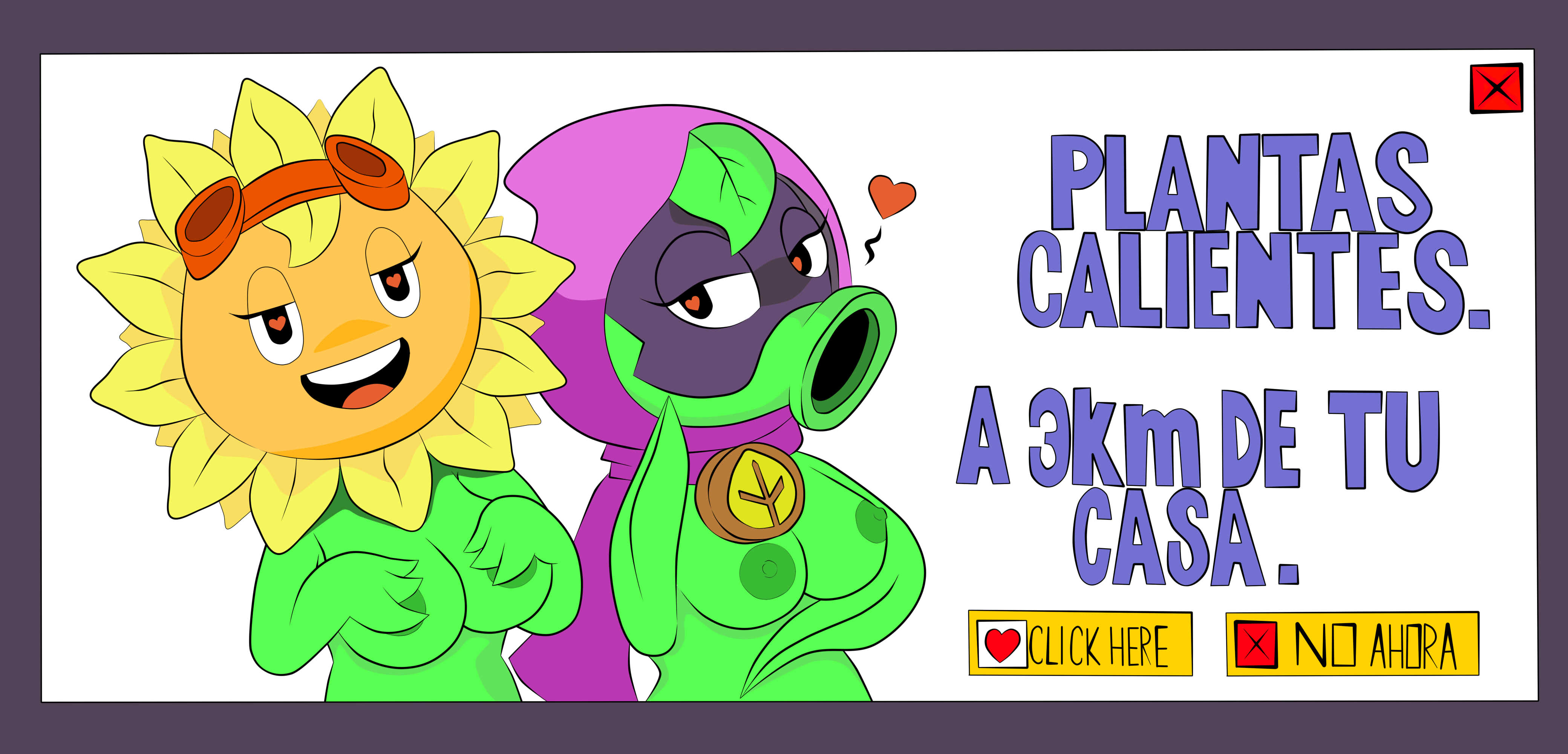 :>=, breasts, female, green shadow (pvz), heart-shaped pupils, humanoid, peashooter (pvz), plantie, plants vs zombies, plants vs zombies: heroes, solar flare (pvz), tagme