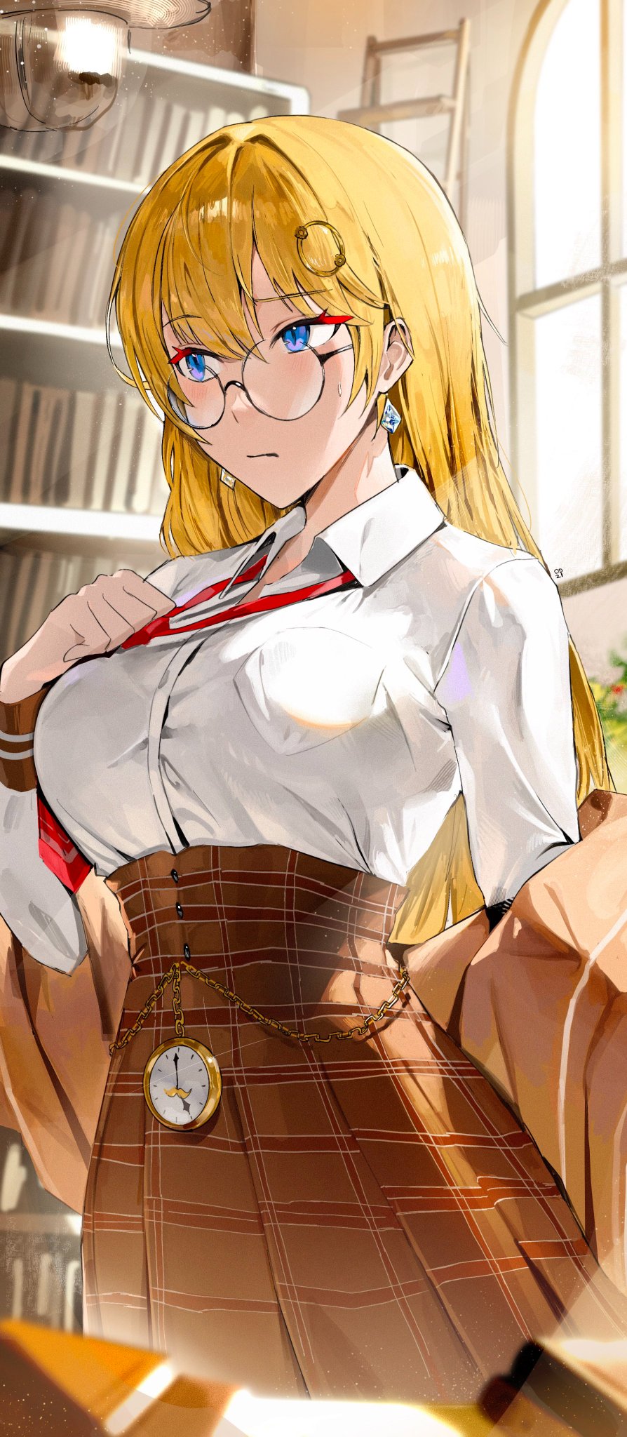 artist request, female, hololive, hololive english, hololive myth, holomyth, librarian, older female, tagme, virtual youtuber, watson amelia