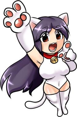 1girls, cat ears, cat girl, cat paws, cat tail, chibi, chibi style, clothed, clothed female, clothing, cute, female, female focus, female only, light skin, light-skinned female, lomando, mimi (lomando.com), neko, open mouth, paws, pose, posing, purple hair, safe, sfw, solo, solo female, solo focus