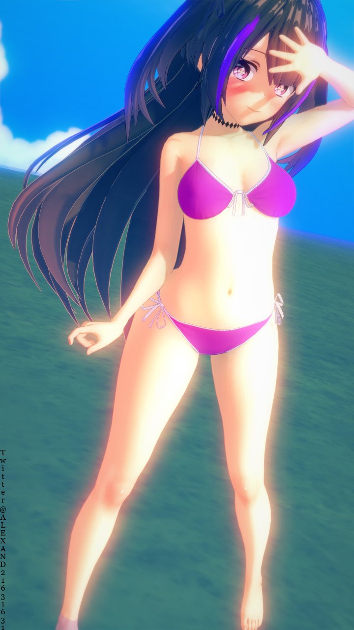 1girls 2021 3d 5_fingers 5_toes belly belly_button bikini breasts female female_focus gradient_eyes hina_misora kuro_neko_(alexand21631631) looking_at_viewer pale-skinned_female pale_skin purple_bikini thighs virtual_youtuber wactor wactor_es wactor_production