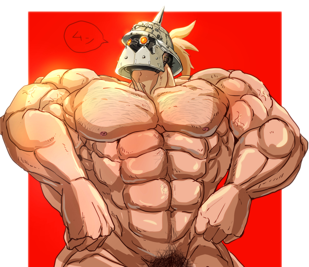 bara big_muscles guilty_gear helmet helmet_only male male_only muscles muscular no_visible_genitalia nude potemkin solo solo_male tentenkingyo