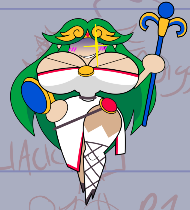 big_ass boob_window breasts_bigger_than_head clothed doodlewill female female_only huge_breasts kid_icarus nintendo no_bra palutena pov revealing_clothes teasing terminalmontage