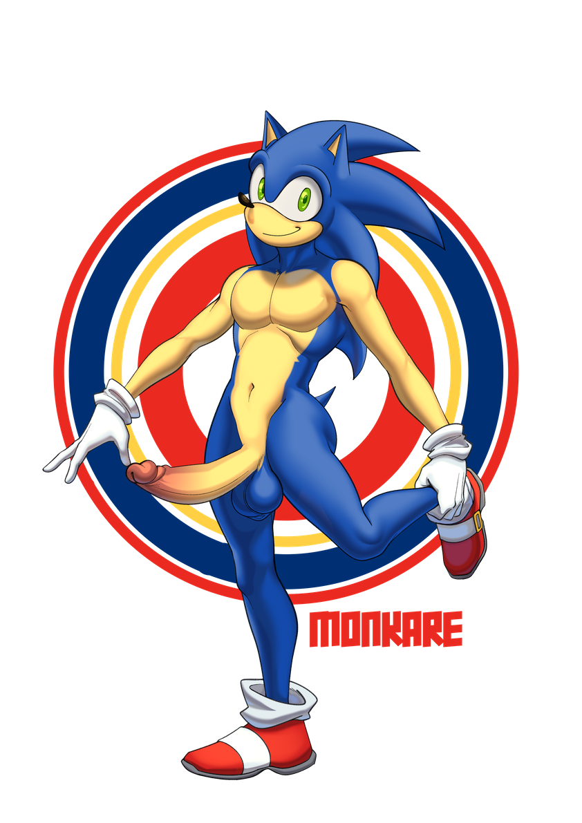 anthro balls big_penis casual eulipotyphlan exposed_torso footwear genitals handwear handwear_and_footwear_only hedgehog huge_cock kareca male mammal mostly_nude navel pecs penis sega solo sonic_(series) sonic_the_hedgehog sonic_the_hedgehog_(series)