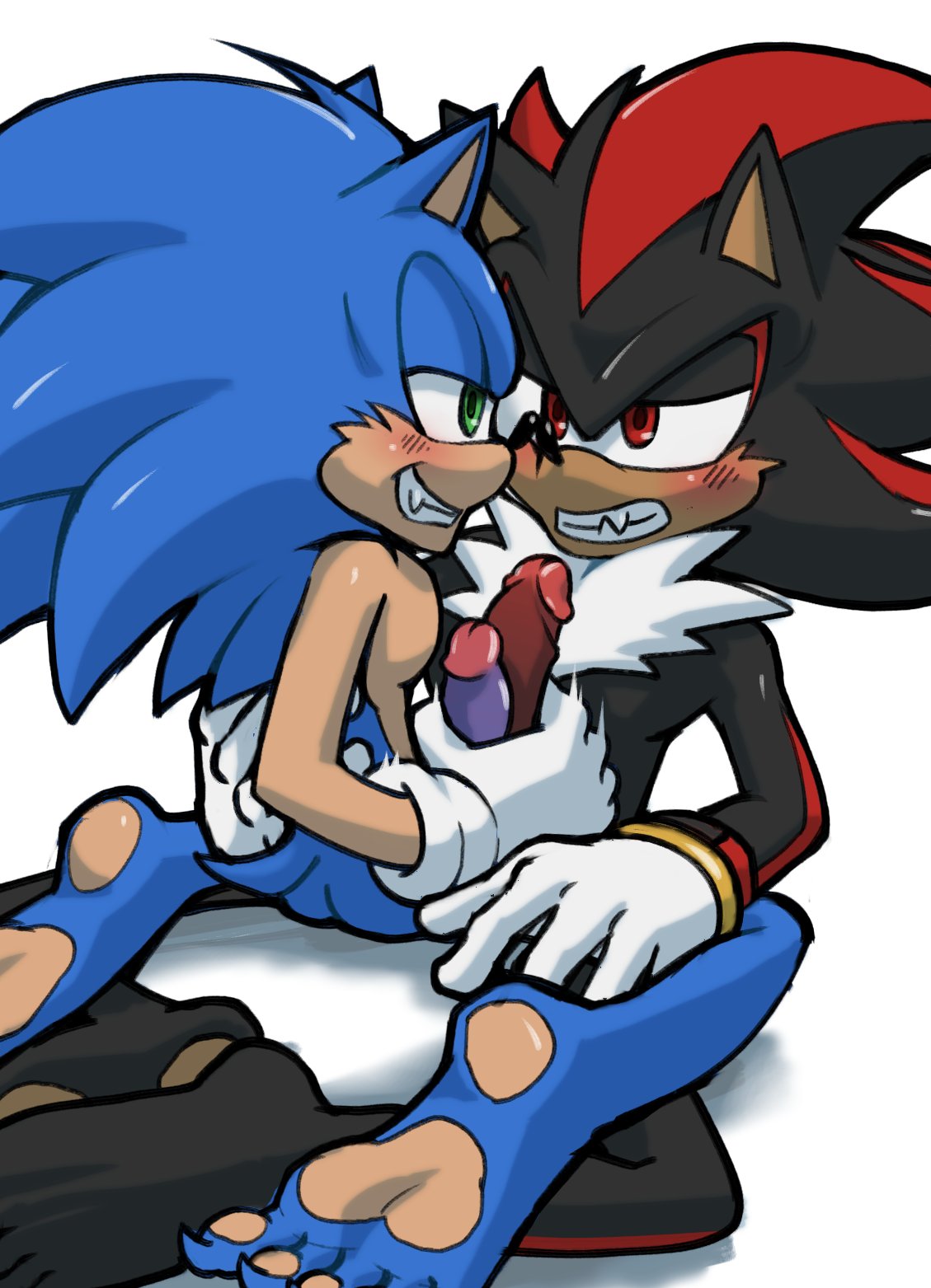 anthro ass blush claws duo feet frottage genitals hi_res male male/male nude pawpads paws penile penis sega sex shadow_the_hedgehog soles sonadow sonic_(series) sonic_the_hedgehog sonic_the_hedgehog_(series) sonicinmind toe_claws