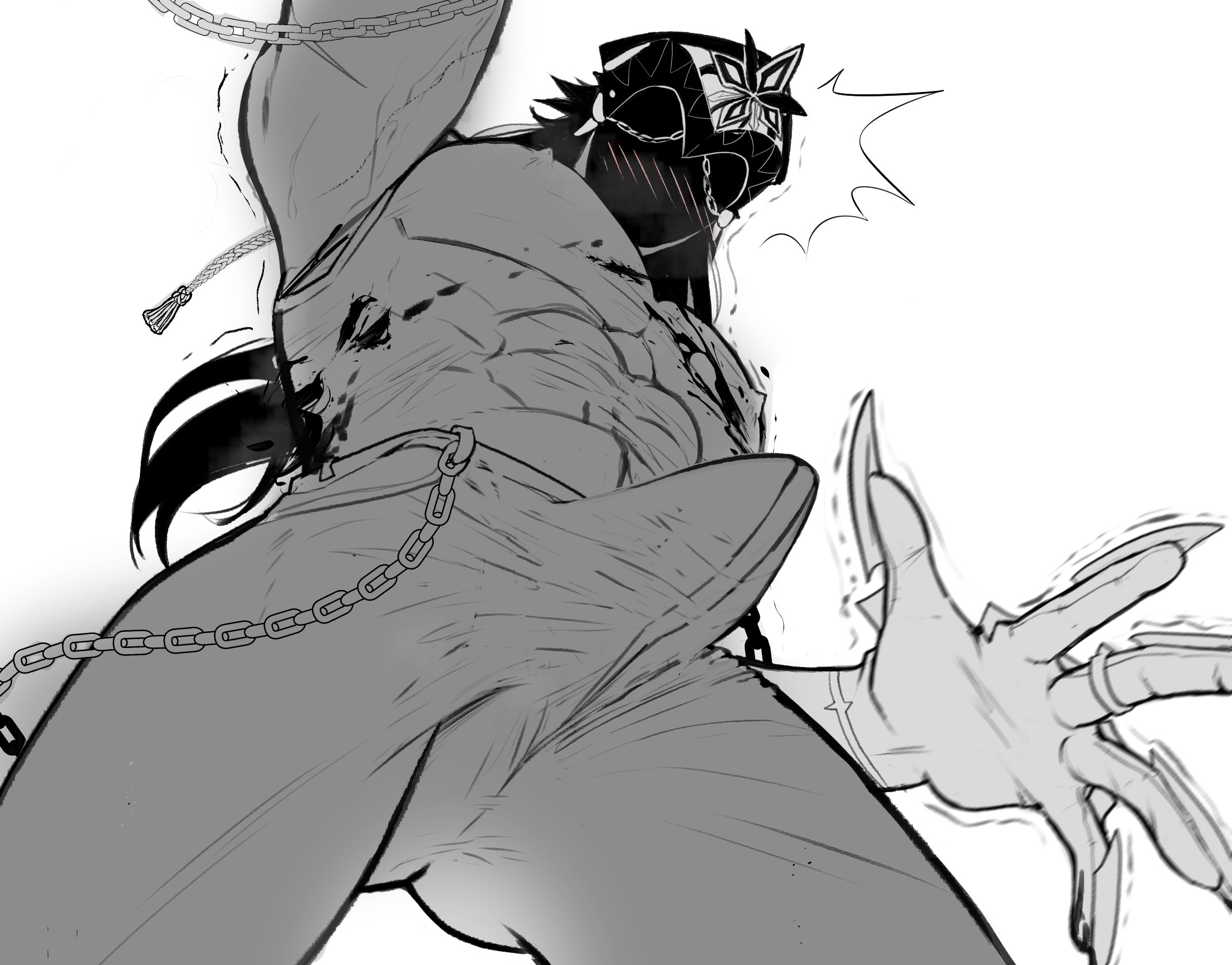 bara, capitano (genshin impact), genshin impact, male, male only, muscular, simpcocktail, solo, solo male, yaoi