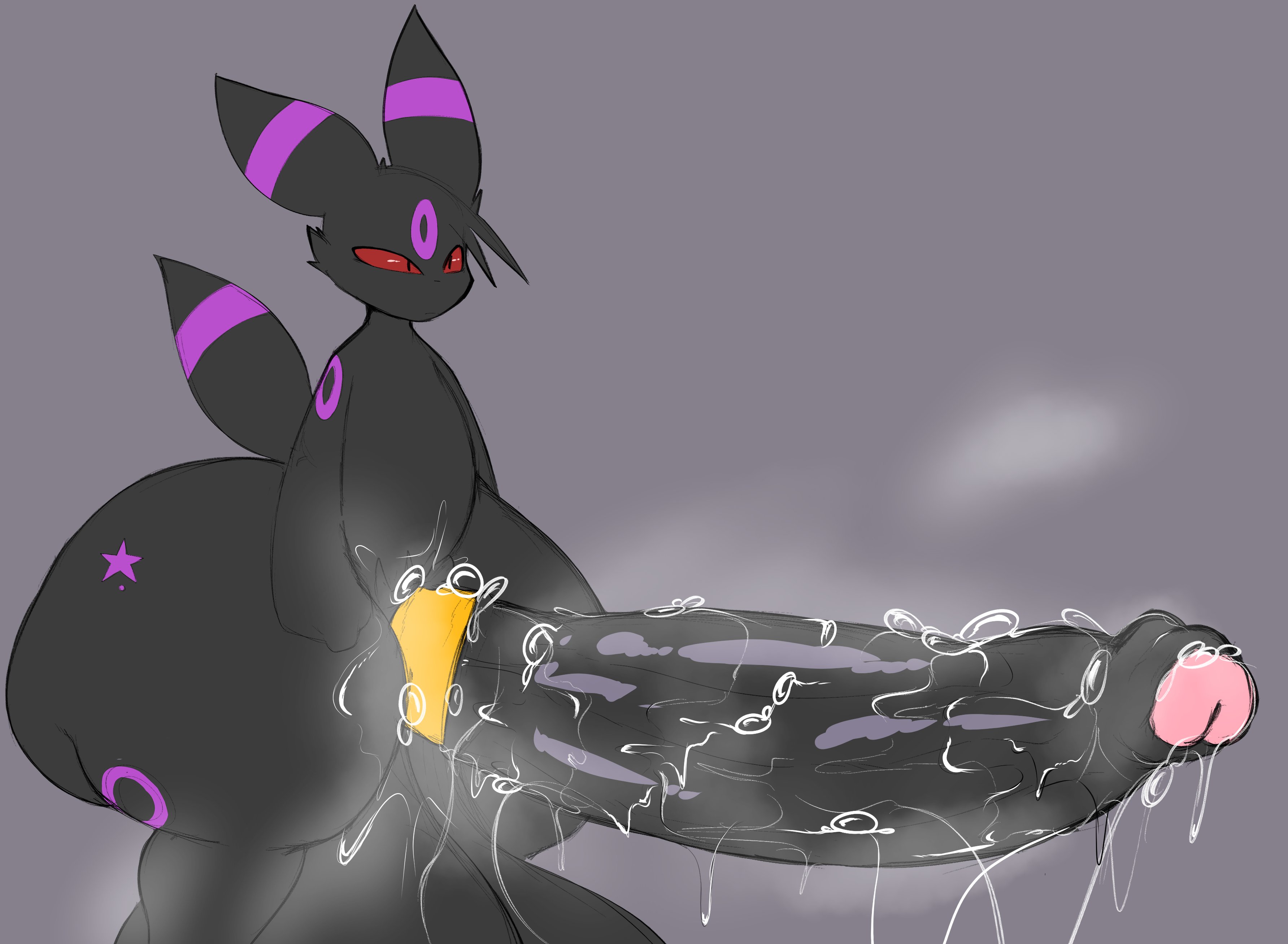 after fellatio, anthro, big penis, eeveelution, foreskin, fur, furry, huge cock, hungbreon (xytora), hyper, hyper penis, male, male focus, male only, musk, musk clouds, musky cock, penis, pokémon (species), pokemon, pokemon (species), slobber, small but hung, sweat, sweatdrop, sweating, sweaty, sweaty genitalia, umbreon, uncircumcised, wet penis, xytora