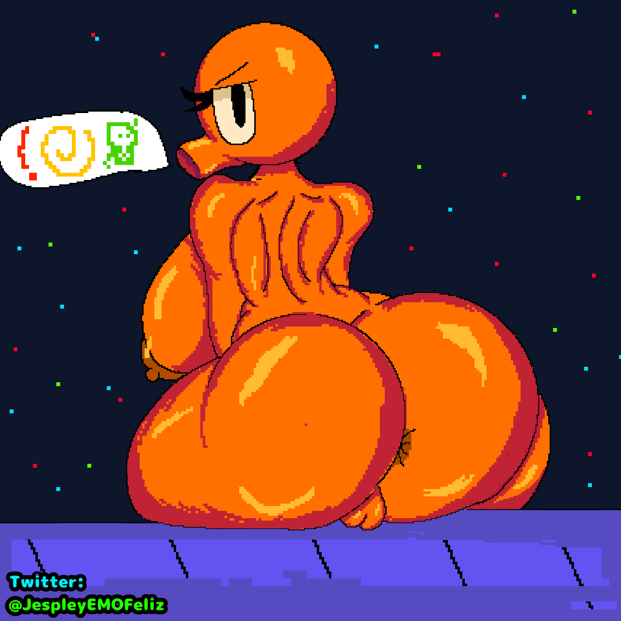 1girls anus arcade ass big_ass big_breasts big_butt big_nipples black_eyes bubble_ass bubble_butt female huge_ass huge_breasts huge_butt huge_nipples jespley jespleyelemofeliz orange_body orange_skin pixel_art pixelated pussy q-bert retro_artstyle sony sony_interactive_entertainment tagme