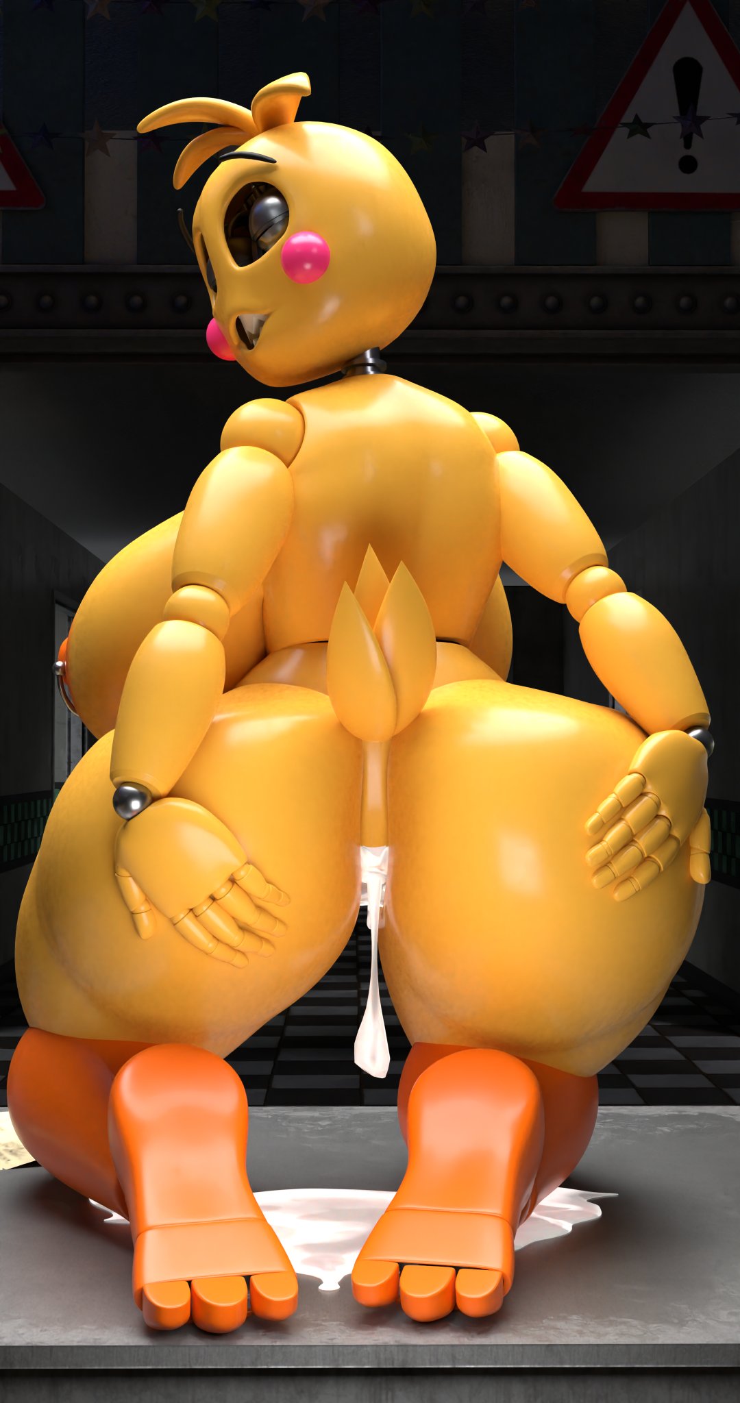 135:256 3d 3d_(artwork) adri164 anal_juice ass big_breasts big_butt bodily_fluids breasts cum cum_drip cum_inside cum_on_anus dripping female five_nights_at_freddy's five_nights_at_freddy's_2 genital_fluids hi_res nipple_piercing nipples piercing scottgames solo solo_female spread_butt spreading toy_chica_(fnaf) toy_chica_(love_taste) video_games yellow_body