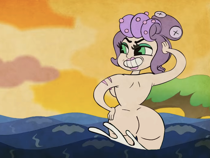 breasts cala_maria cuphead_(game) female mermaid nude ocean posing sea thick_thighs