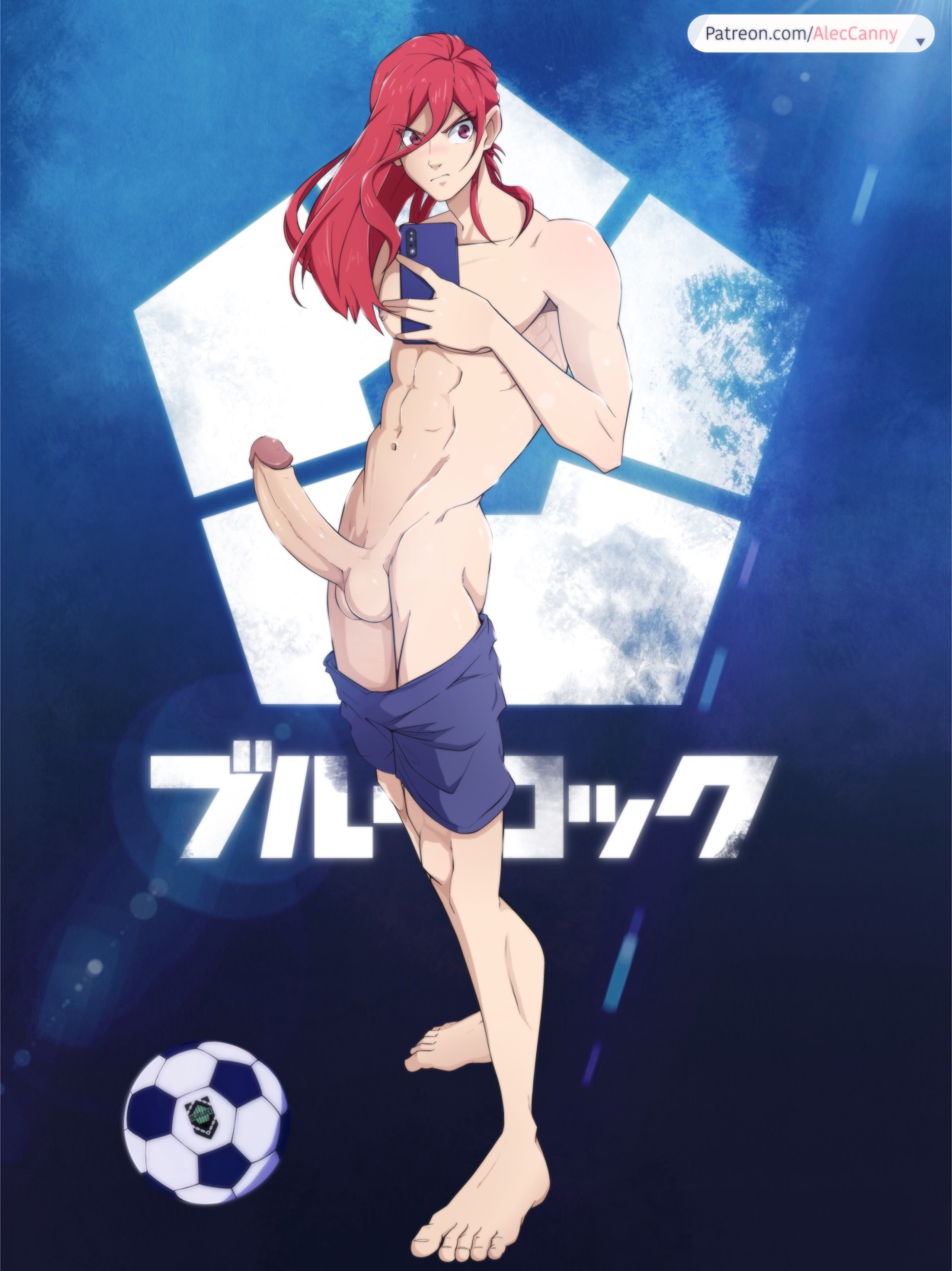 aleccanny, blue lock, erection, gay, gay male, hyoma chigiri, male, male only, selfie, telephone, yaoi