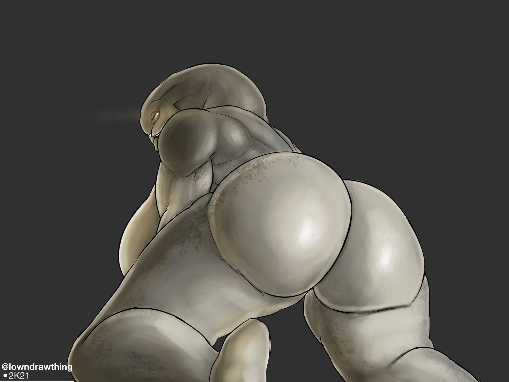 ass, backboob, big ass, big breasts, breasts, earless, female, female sangheili, halo, halo (series), huge ass, huge breasts, looking back, lowndrawthing, sangheili