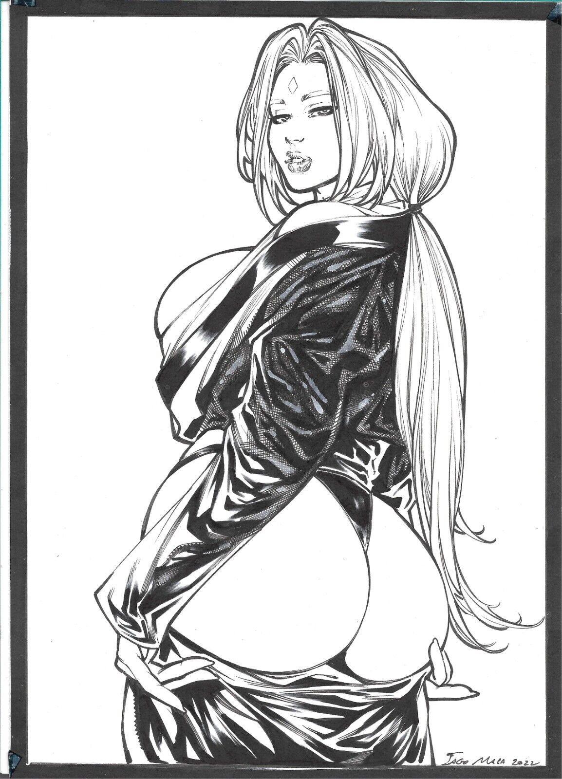 1girls, big breasts, bindi, breasts, ed benes studio, female, iago maia, long hair, looking at viewer, looking back, milf, naruto, naruto (series), naruto shippuden, ninja, seductive look, tagme, thong, tsunade