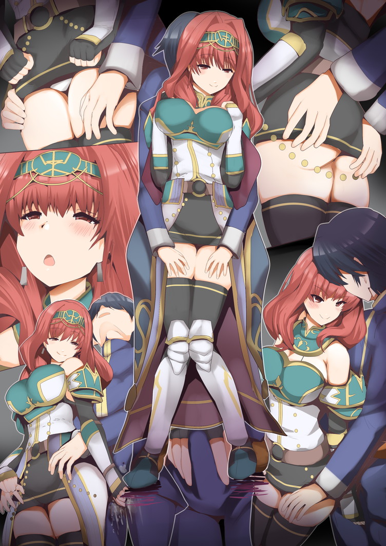 1boy 1girls alternate_costume anthiese_lima ass ass_grab bangs bare_thighs breasts caress caressing_penis celica_(fire_emblem) celica_(valentia's_hope)_(fire_emblem) cleavage cum cum_through_clothes cum_through_clothing cum_through_pants earrings fire_emblem fire_emblem_echoes:_shadows_of_valentia fire_emblem_gaiden fire_emblem_heroes fondling fukui_sora groping handjob large_breasts medium_hair nintendo official_alternate_costume orange_eyes orange_hair panties pantyshot pantyshot_(standing) rubbing rubbing_penis smile smirk smug thighhighs thighs underwear upskirt white_panties