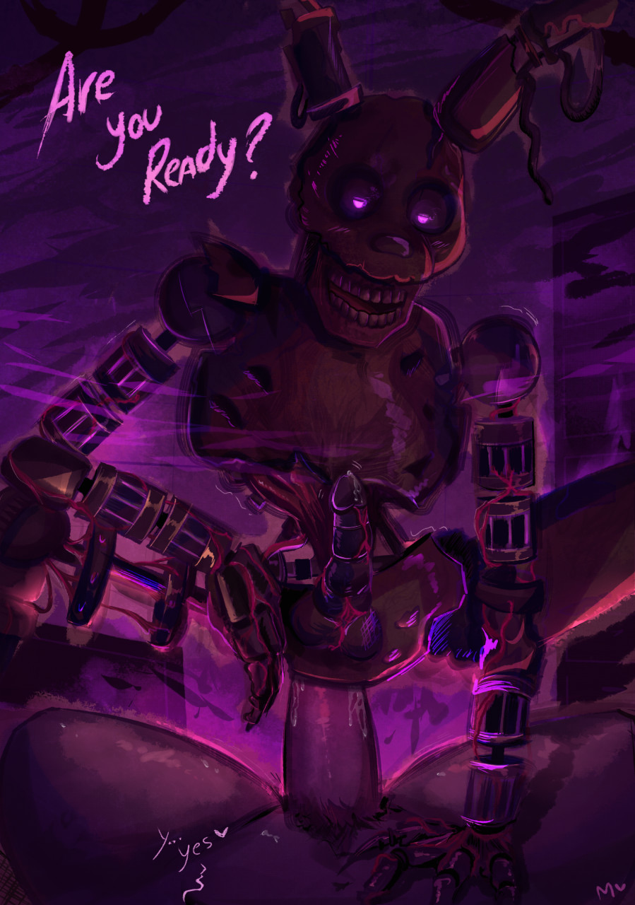 2022 anal anal_sex animatronic anthro asking bodily_fluids burntrap corpse dialogue digital_media_(artwork) duo english_text exposed_endoskeleton first_person_view five_nights_at_freddy's five_nights_at_freddy's:_security_breach forced_yaoi gameover gay_domination genital_fluids genitals hand_on_stomach heart hi_res human human_on_anthro imminent_sex interspecies lagomorph leporid machine male male/male mammal open_mouth penetration penis precum purple_text question_mark rabbit robot scottgames teeth text the_mimic_(fnaf) undead video_games wire