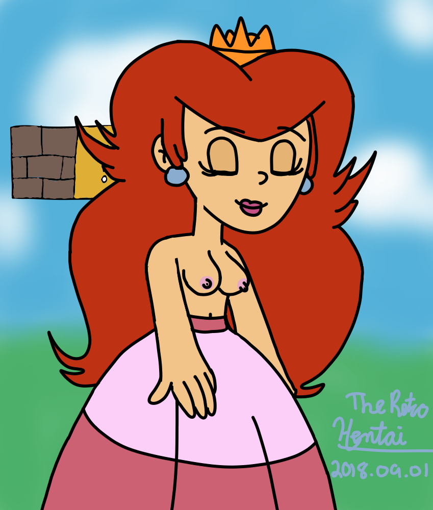 1girls ?_block breasts brick_block closed_eyes crown dic_entertainment dress earrings eyebrows_visible_through_hair female female_only human human_only light-skinned_female light_skin lips lipstick long_hair mario_(series) nintendo nipples princess_peach princess_toadstool princess_toadstool_(dic_cartoons) red_hair small_breasts smile solo solo_female the_super_mario_bros._super_show! theretrohentai topless