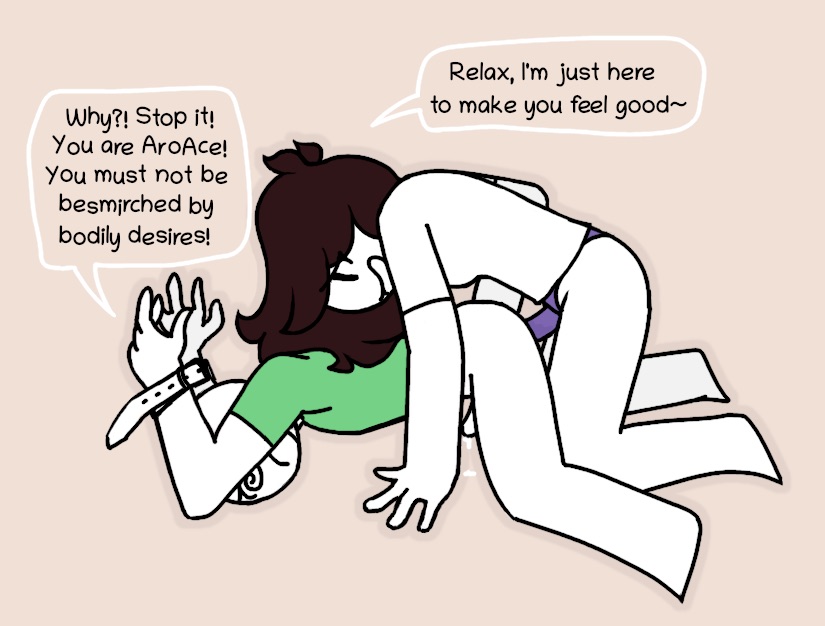 1boy, 1girls, anal, anal sex, anon, anonymous male, belt, brown hair, clothing, dialogue, female, femdom, fucked from behind, jaiden, jaiden animations, jaidenanimations, long hair, male, male penetrated, malesub, no pants, pegging, precum, precum drip, rape, reverse rape, sex toy, spiral eyes, strap-on, strap-on sex, strapon, submissive anon, tagme, text, white skin, wrists tied, youtube, youtuber