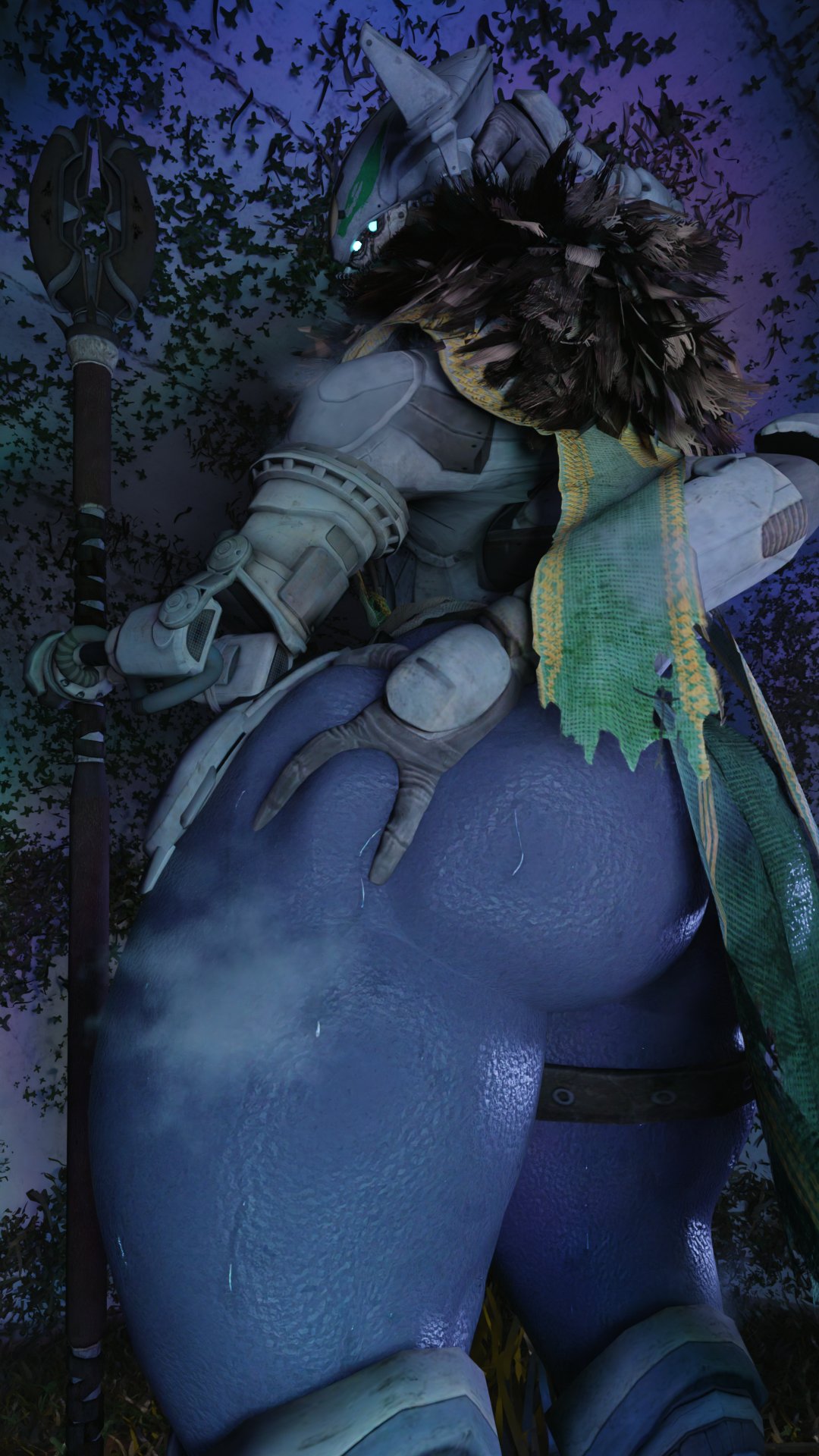 1boy 3d alien alien_boy ass ass_bigger_than_head ass_focus ass_grab behind_view big_ass big_butt bottom_heavy bottomless bubble_butt clothing curvaceous curvy curvy_figure destiny_(game) eliksni huge_ass koreyvee looking_back male mostly_nude musk musk_clouds musky_butt solo_focus staff steam steaming_body steamy_ass sweat sweaty sweaty_butt sweaty_thighs thick_thighs variks voluptuous voluptuous_female wide_hips