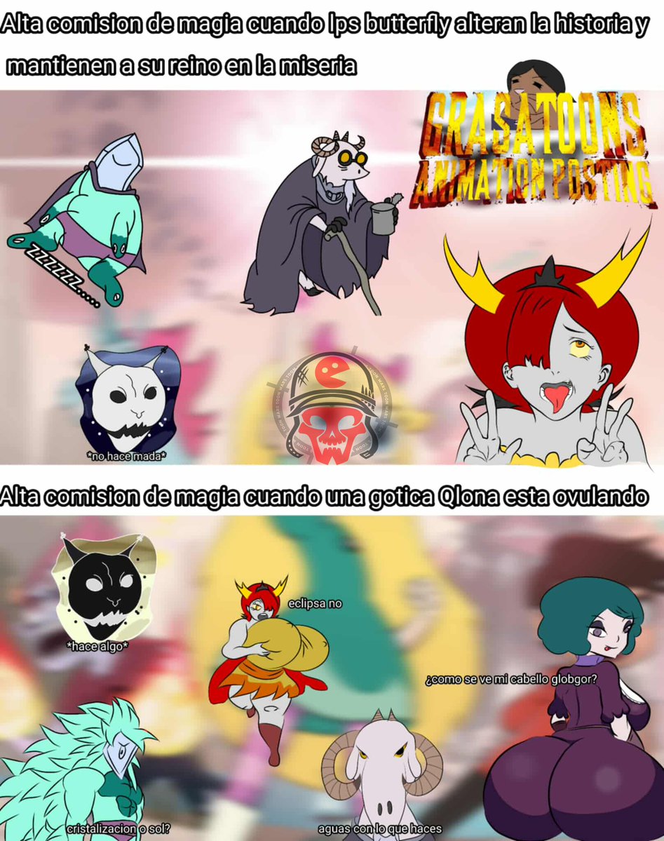 ass, big ass, blurry background, curifeos, curimomo, eclipsa butterfly, español, female, hekapoo, meme, spanish text, star vs the forces of evil, tagme, tagme (character), text
