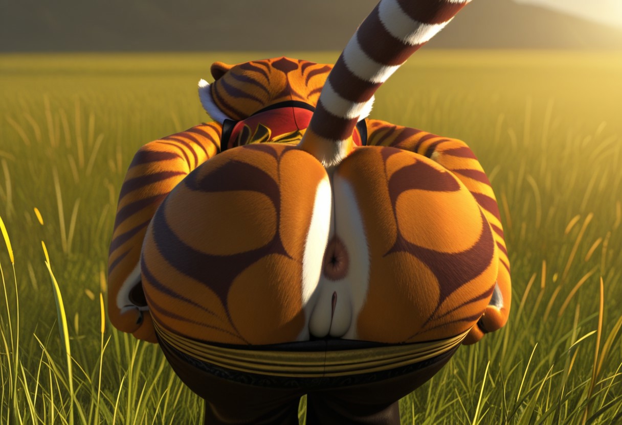 1girls ai_generated anus anus_peek ass ass_focus big_ass big_butt bubble_ass bubble_butt female female_focus female_only furry furry_female furry_only furryainudes kung_fu_panda master_tigress no_panties pants_down presenting_anus presenting_ass tagme tail
