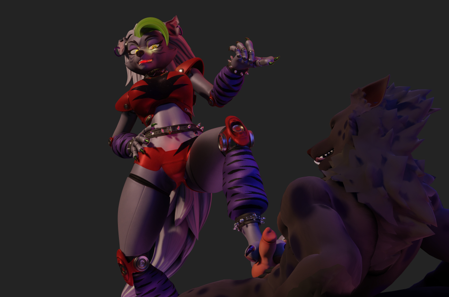 1boy 1girls 3d 3d_model anthro canid canine canis clothed clothing dominant domination/submission duo ear_piercing female five_nights_at_freddy's five_nights_at_freddy's:_security_breach fnaf fur genitals glowing glowing_eyes male male/female mammal mayosplash penis piercing ring_piercing roxanne_wolf_(fnaf) roxanne_wolf_(mayosplash) scottgames simple_background smile smirk steel_wool_studios tail wolf