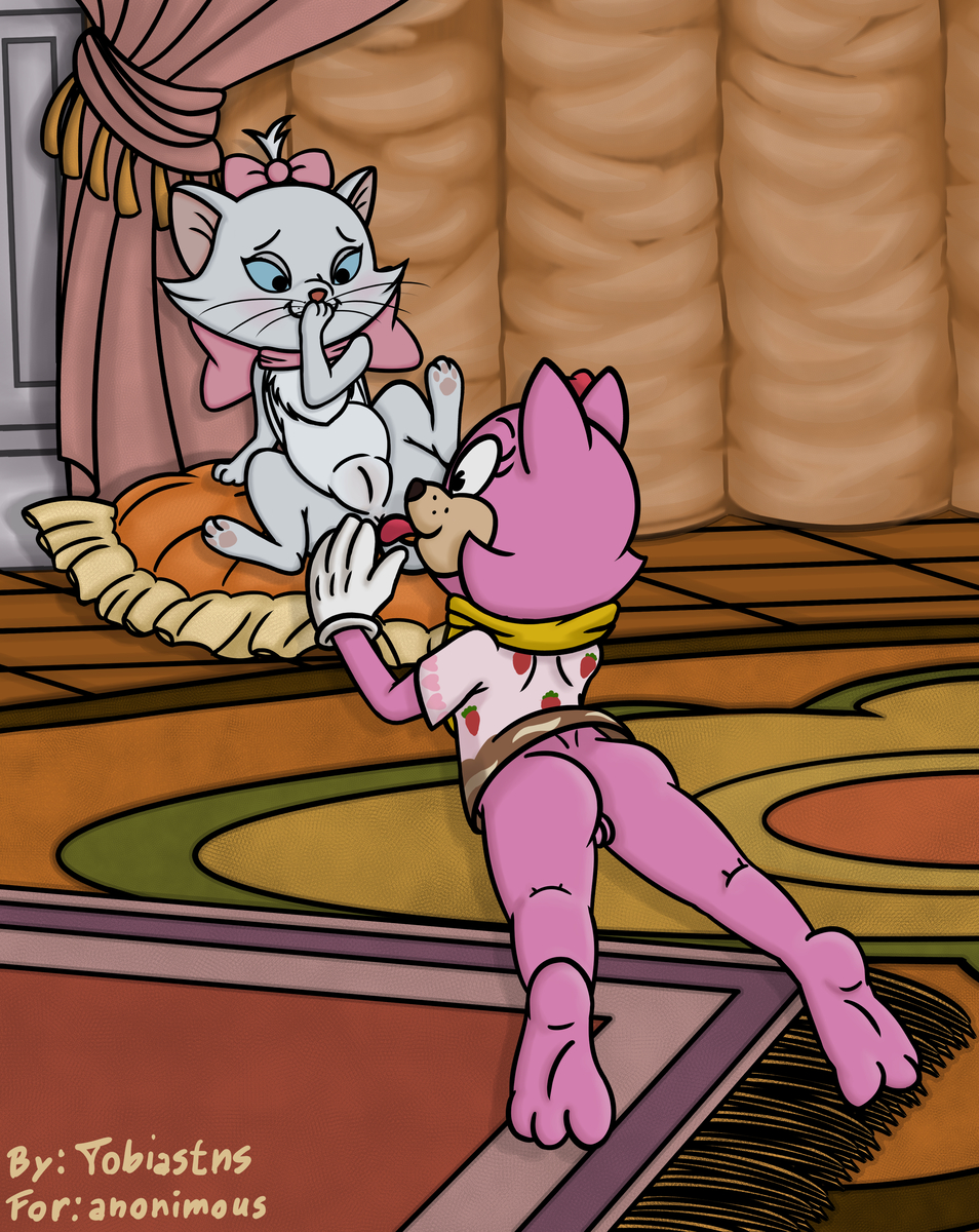 anal anthro disney domestic_cat duo felid feline felis female female/female hi_res mammal marie_(aristocats) oral pancake_(toontown) pillow rimming sex the_aristocats tobiastns toontown_corporate_clash toontown_online young